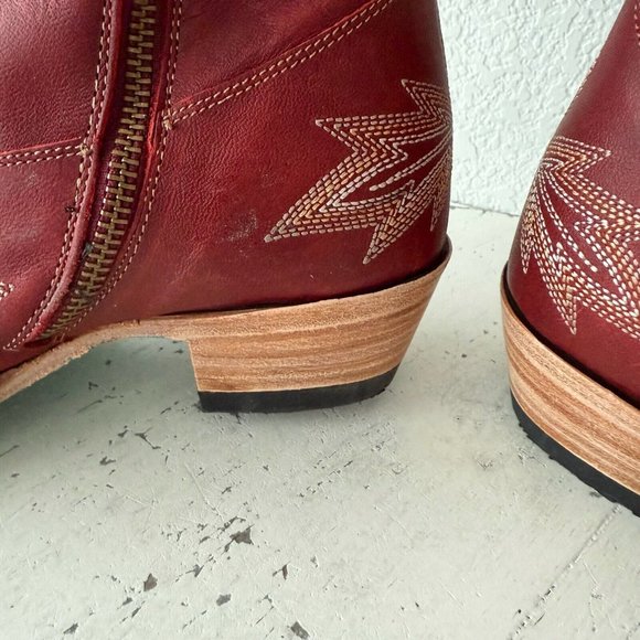 Lane LEXINGTON Knee High Womens Cowboy Boots Size 8 Red Leather Western Cowgirl - Picture 8 of 12